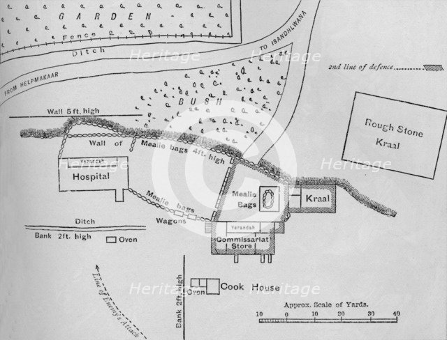 'Plan of the Defences at Rorke's Drift, (Jan. 22, 1879)', c1880. Artist: Unknown.