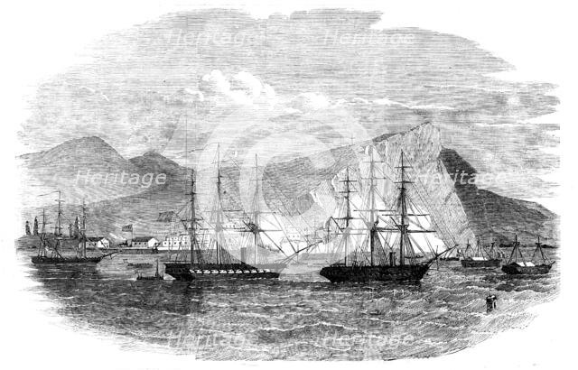 Arica, in Peru, attacked by the Squadron of General Viranco, 1857. Creator: Unknown.