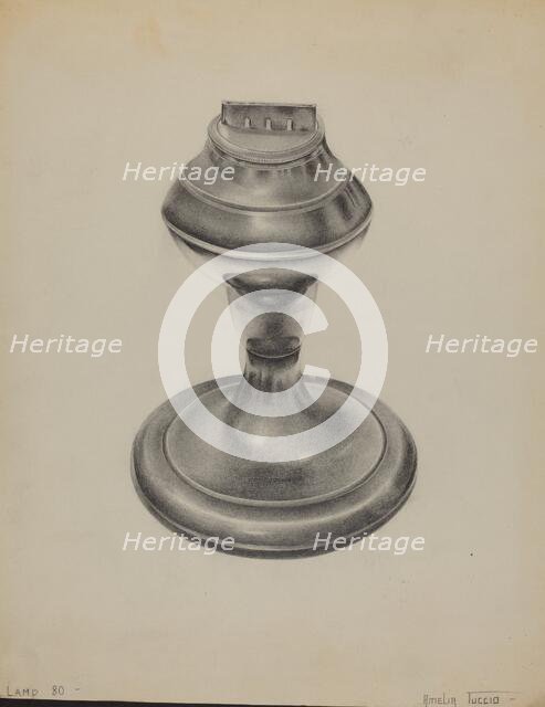 Lamp, c. 1936. Creator: Amelia Tuccio.