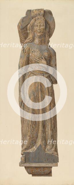 Circus wagon figure: medieval lady, 1940. Creator: John Matulis.