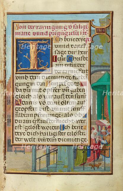 Border with Samuel Brought before Eli; Prayer Book of Cardinal Albrecht of Brandenburg, c1525-30 Creator: Simon Bening.