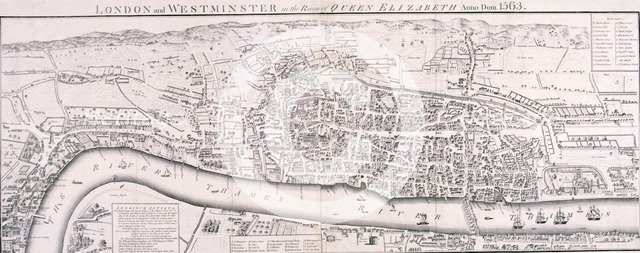 Map of London, 1789 representing Elizabethan London. Artist: Anon