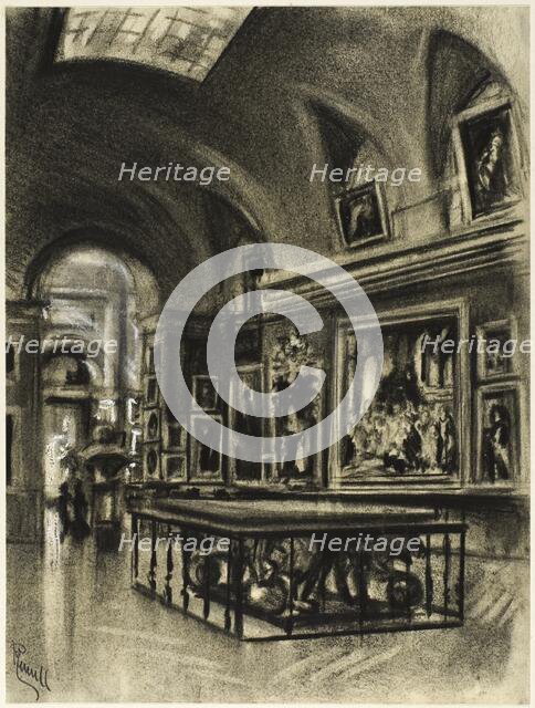 The Grand Gallery of the Prado, c. 1903. Creator: Joseph J Pennell.