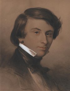 Portrait of Alfred-Victor, Comte de Vigny (1797-1863), ca 1825. Creator: Devéria, Achille (1800-1857).