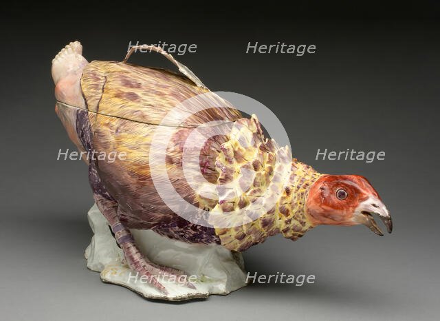 Tureen in the form of a Fighting Cock, Chelsea, c. 1755. Creator: Chelsea Porcelain Manufactory.
