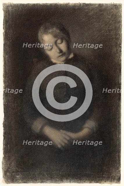 Portrait of the Artist's Wife Asleep (Marie Guilloux), c. 1880. Creator: Albert Lebourg.