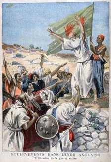 Preaching 'Holy War' during an uprising in British India, 1897. Artist: F Meaulle