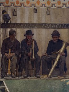 Grimaces et misère - Les Saltimbanques (les musiciens), 1888. Creator: Fernand Pelez.