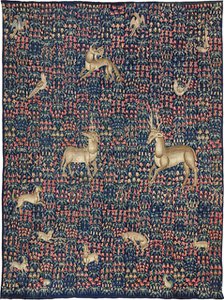 Millefleurs Tapestry with a Unicorn, c1500. Creator: Flemish master.