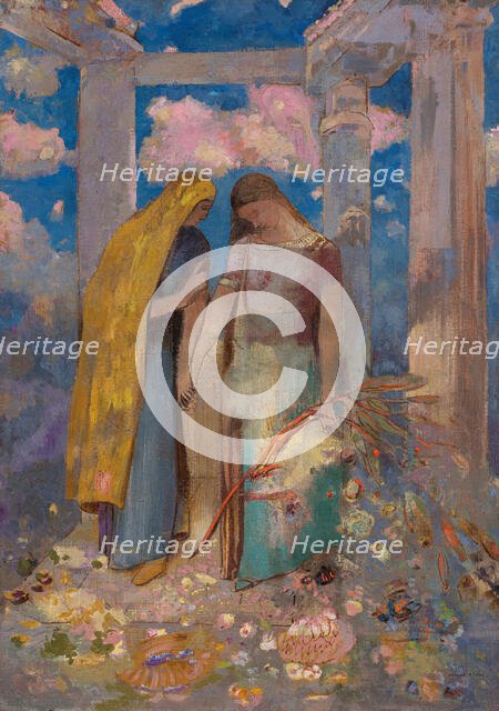 Mystical Conversation, c1896. Creator: Redon, Odilon (1840-1916).