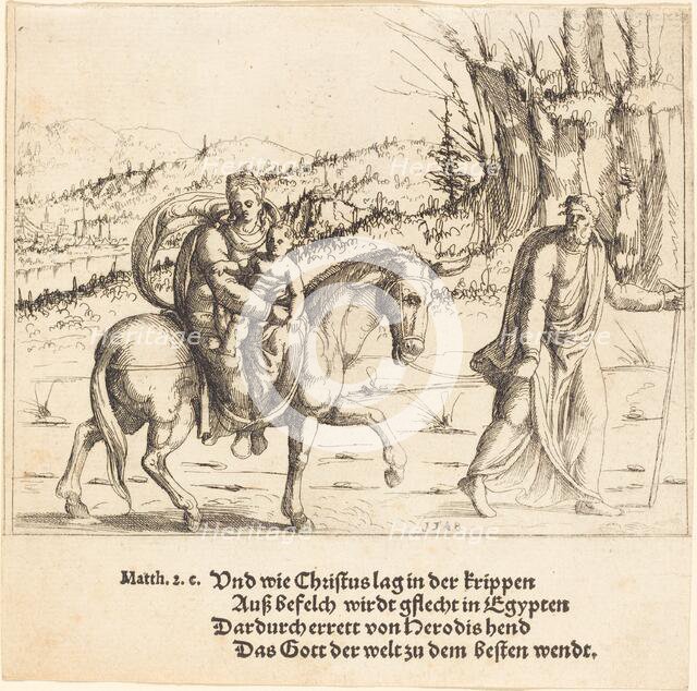 The Flight into Egypt, 1548. Creator: Augustin Hirschvogel.