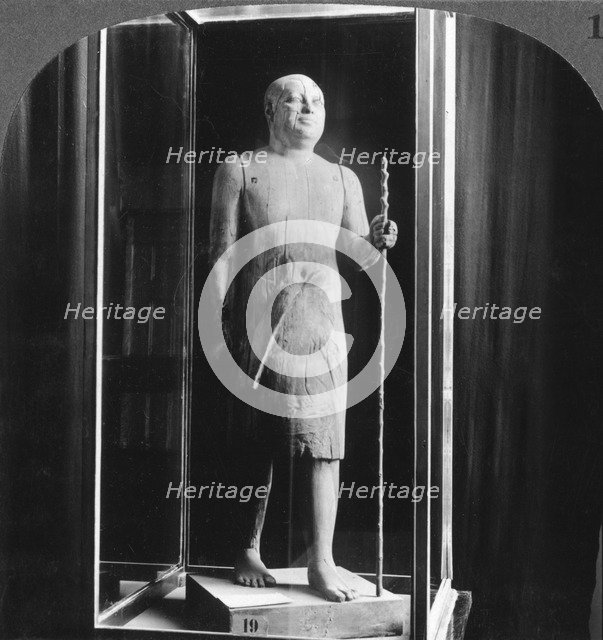 'The famous wooden statue called the Shekh-el-Beled, Cairo, Egypt', 1905.Artist: Underwood & Underwood