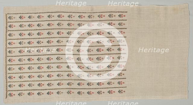 Embroidered Towel, 19th century. Creator: Unknown.