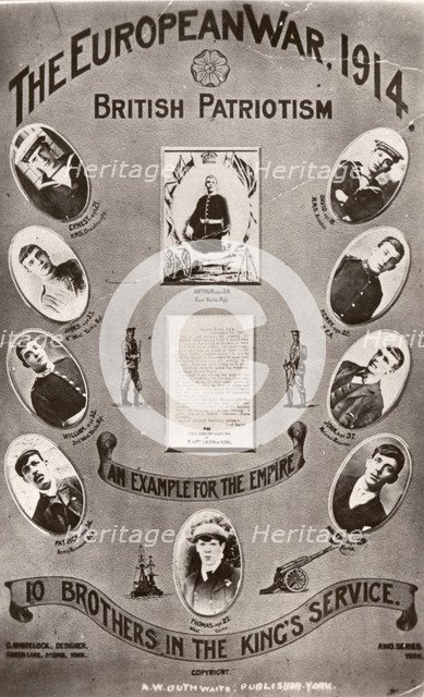 Photograph of certificate issued to the Calpin family, 1914. Artist: Unknown