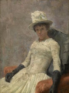 Stéphanie in White, 1885. Creator: Guillaume Van Strydonck.