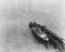 Cross Channel steamer, Folkestone Pier, Folkestone, Kent, 1920. Artist: Aerofilms.