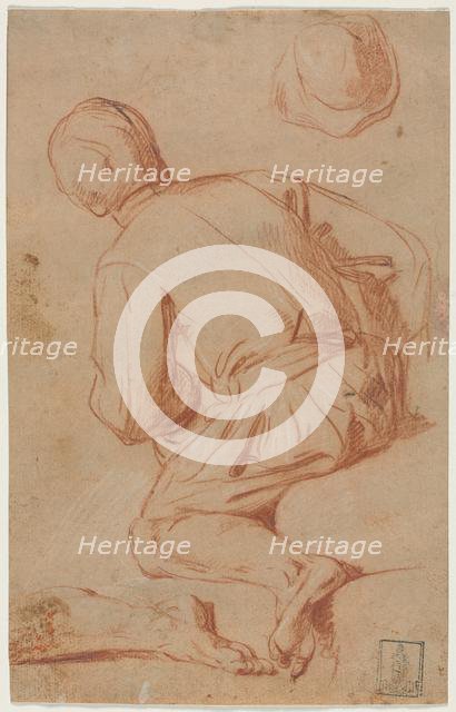 Rear View of Seated Man, late 1600s?. Creator: Carlo Vimercati (Italian, 1660-1715).