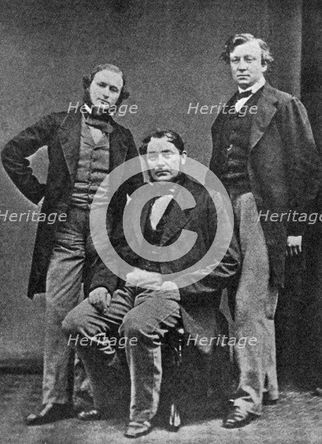 Gustav Kirchhoff, Robert Bunsen and Henry Roscoe, scientists, c1860. Artist: Unknown