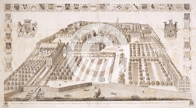 Middle and Inner Temple, London, 1671. Artist: Anon