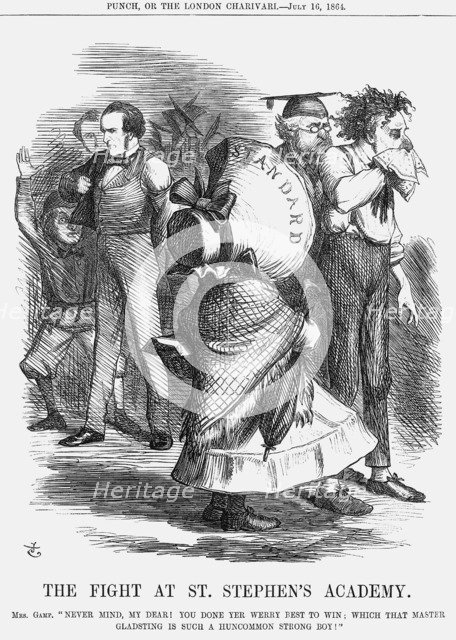 'The Fight at St. Stephen's Academy', 1864.  Artist: John Tenniel