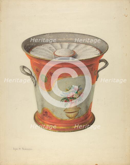 Toleware Slop Pail, 1935/1942. Creator: John H. Tercuzzi.