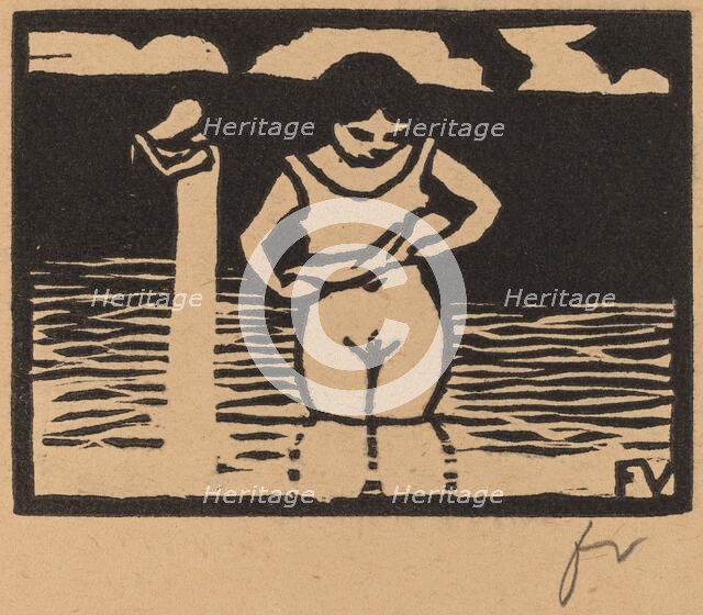 Girl Lifting Her Chemise (Fillette enlevant sa chemise), 1893. Creator: Félix Vallotton.