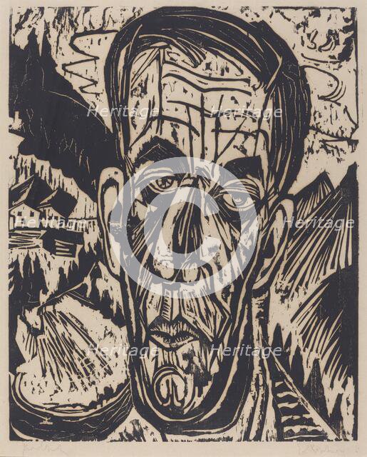 Head of van de Velde, Bright (Kopf van de Velde, Hell), 1917. Creator: Ernst Kirchner.