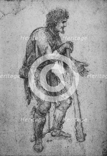 'A Man with a Club and Shackled Feet', c1480 (1945). Artist: Leonardo da Vinci.