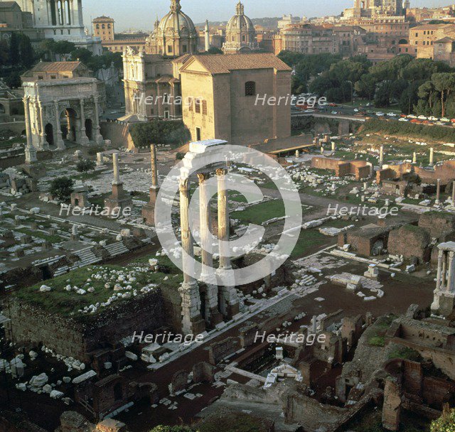 Roman forum seen from the Palatine hill, 5th century BC. Artist: Unknown