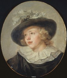 Portrait de jeune garçon avec un chapeau à plumes, c.1785. Creator: Jean-Honore Fragonard.