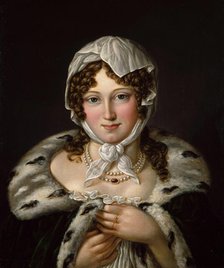 Female portrait, Signora Contessa di Mollinasko, 1834. Creator: Jacob Munch.