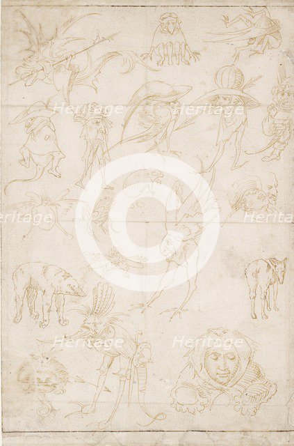 Grotesque Studies, c1500-1520. Artist: Hieronymus Bosch.