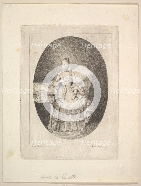 Portrait of Marguerite Le Comte, 1764. Creator: Claude Henri Watelet.