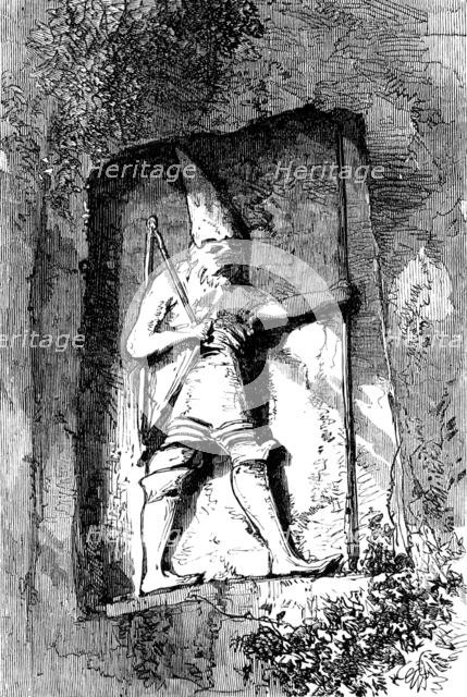 Sculptured figure at Nymphi, near Smyrna, 1880. Creator: Unknown.