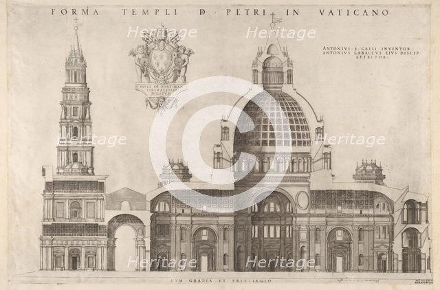 Speculum Romanae Magnificentiae: Design for the Basilica of St. Peter's in the Vatican, 1514. Creator: Unknown.