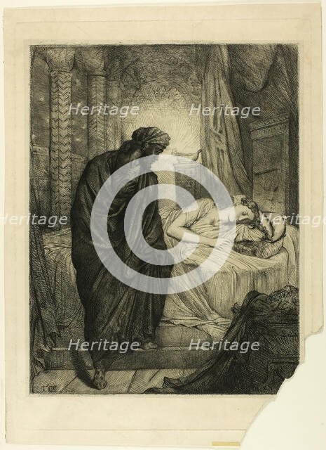 Yet She Must Die, plate eleven from Othello, 1844. Creator: Theodore Chasseriau.