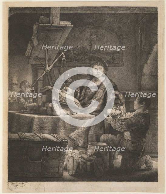 Jan Uytenbogaert, the Goldweigher, 1639. Artist: Rembrandt van Rhijn (1606-1669)