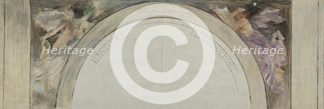 Esquisse pour le salon d'entrée de l'Hôtel de Ville de Paris : L'histoire et la philosophie, 1892. Creator: Paul Louis Delance.