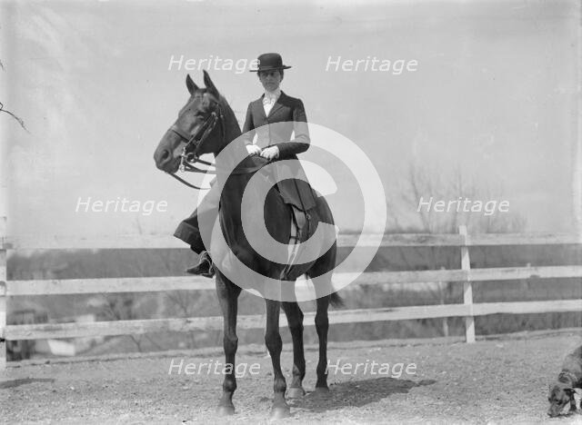 Horse Shows - Miss Harriet T. Wadsworth, 1911. Creator: Harris & Ewing.