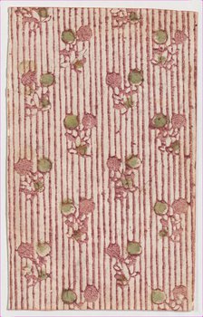 Sheet with overall striped pattern with circles, 19th century. Creator: Anon.