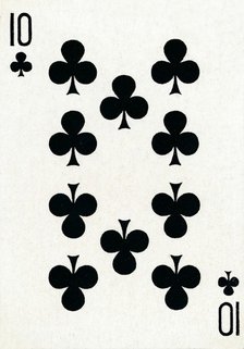 10 of Clubs from a deck of Goodall & Son Ltd. playing cards, c1940. Artist: Unknown.