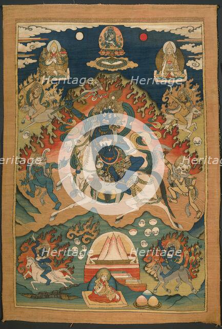 Wrathful Form of the Goddess Saraswati (Magzor Gyalmo) or Palden Llamo, 20th century. Creator: Unknown.