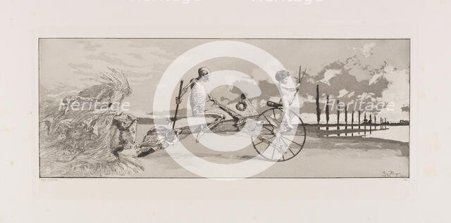 Cupid, Death and the Beyond (Amor, Tod und Jenseits) (plate XII) from Intermezzos..., 1881. Creator: Klinger, Max (1857-1920).