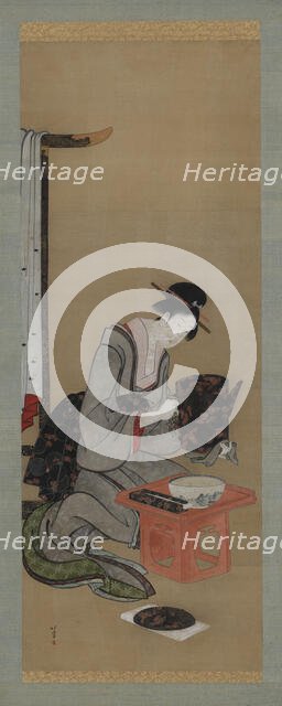 New Year Custom: Makeup on the New Year Morning, Edo period, ca. 1806-1811. Creator: Hokusai.