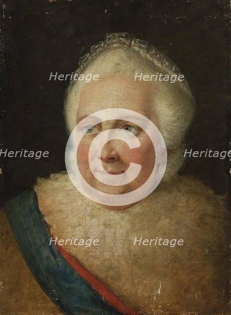 Portrait of Empress Catherine II (1729-1796), End 1790s. Creator: Anonymous.