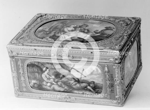 Snuffbox with genre scenes, 1758-59. Creator: Jean Ducrollay.