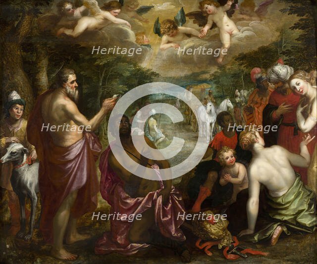 The Baptism of the Chamberlain of Queen Candace of Ethiopia. Creators: Hendrick van Balen I, Jan Brueghel the Younger.
