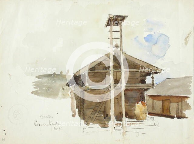 Karelian buildings, 1896. Creator: Ottilia Adelborg.