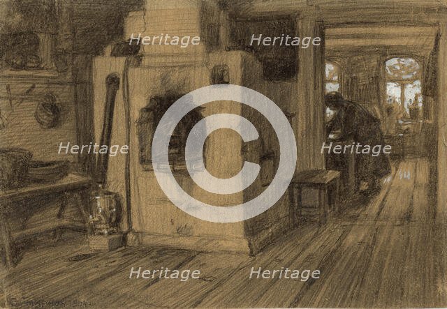 In a Hut on the Outskirts of Irkutsk, 1904. Creator: Boris Vasilievich Smirnov.