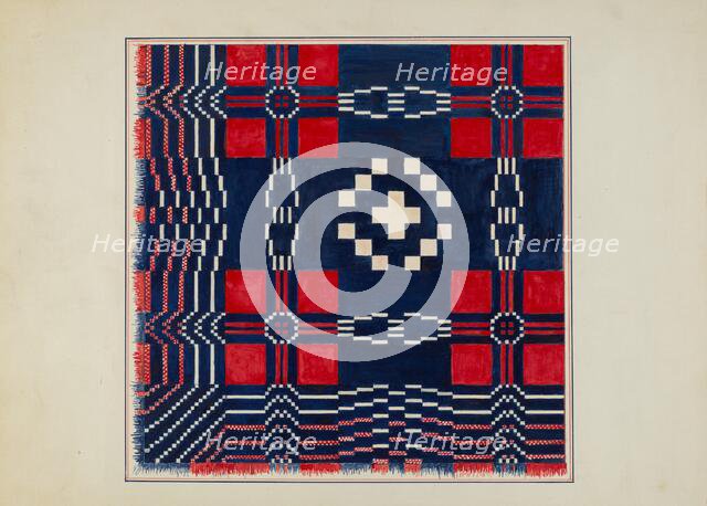 Woven Coverlet, c. 1936. Creator: Margaret Linsley.